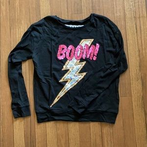 Sequin pink long sleeve tee